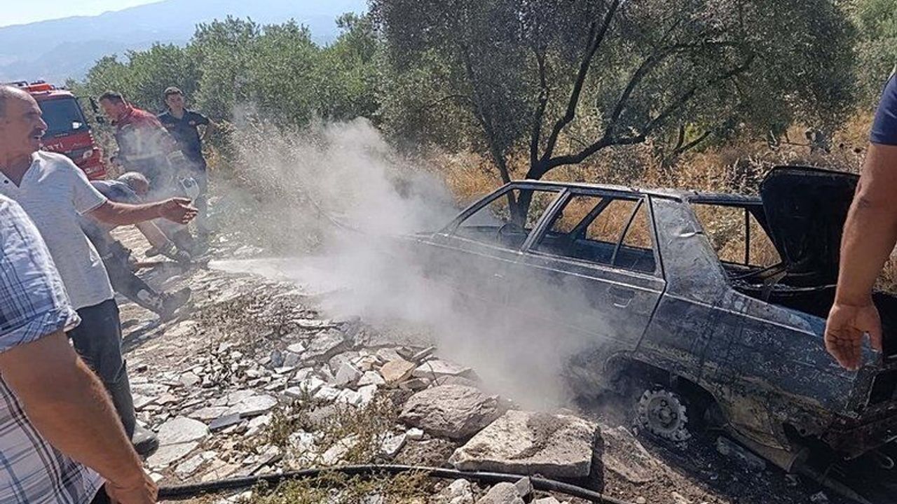 Aydın'da Yanan Otomobil Facianın Eşiğinden Döndü!